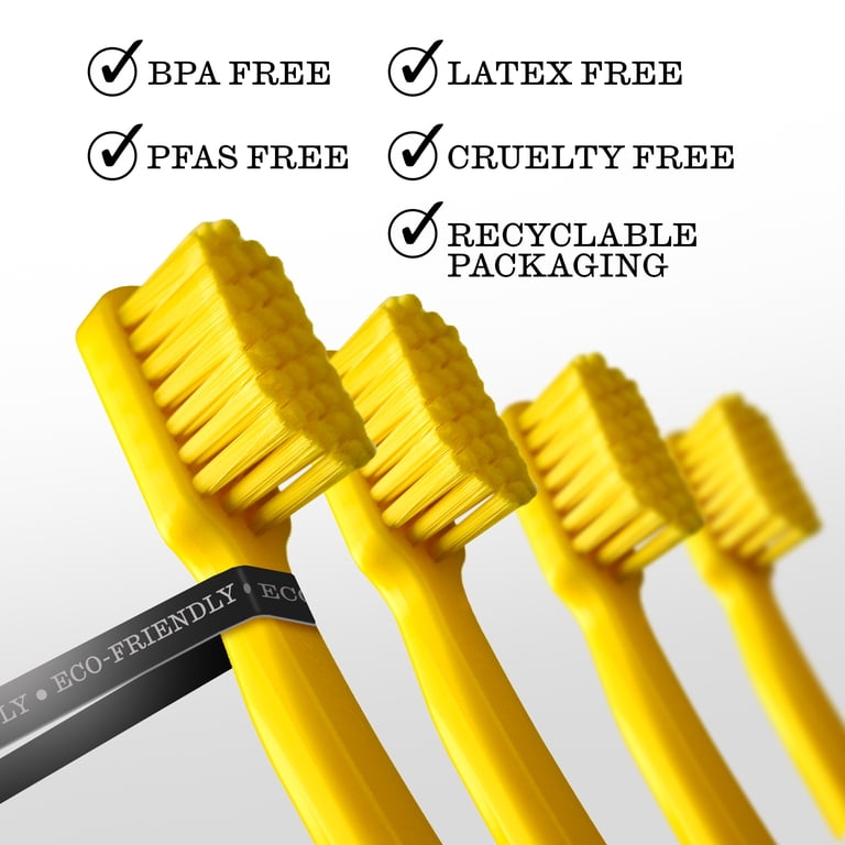Twice Extra Soft Manual Toothbrush, Eco-Friendly Handle, Yellow