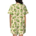 thumbnail image 3 of Qekee Kiwi Ice Cream Women's Pajama Set Short Sleeve Sleepwear Summer Home Wear with Pockets Soft Short Sleeve Shirt - Kiwi Ice Cream, 3 of 9