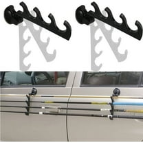 Adjustable Horizontal Fishing Rod Storage Rack Holder with Suction Cups Attach for Vehicle Car/Truck/SUV/Boat/Smooth Glass - to Hold 4 Fishing Rods - Easy to install and remove