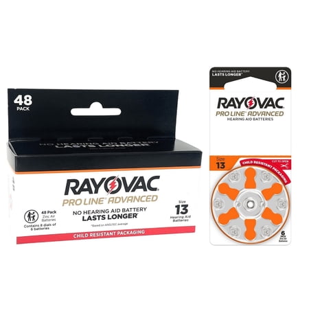 Rayovac 13CR-48PROUSC Proline Advanced Hearing Aid Batteries, Size 13 (48 pack)