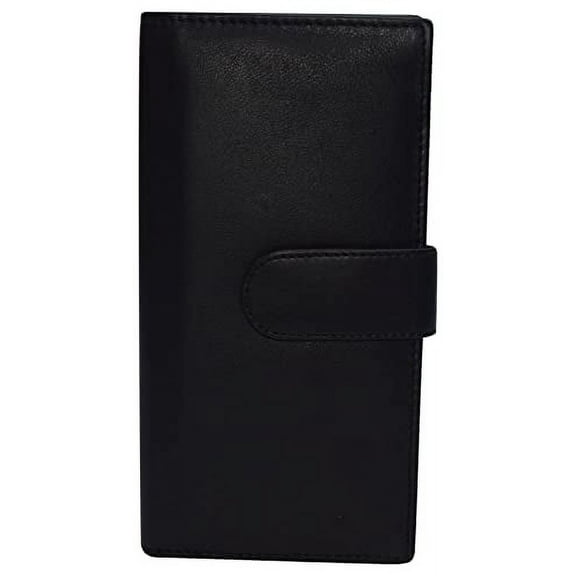 Real Leather Checkbook Cover RFID Wallets For Women Duplicate Check With Snap Closure