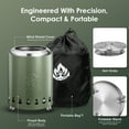 thumbnail image 2 of Auseo Tabletop Fire Pit Smokeless Outdoor Mini Fire Compact & Portable Dual Fuel with Portable Bag, 304 Stainless Steel, Green, 2 of 11