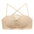 thumbnail image 4 of Quinlirra Sport Bras for Women Clearance Women's One-Piece Bra Everyday Underwear Strapless Lace Drawstring Bandeau, 4 of 9