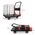 thumbnail image 3 of Foldable Platform Push Hand Truck Cart, Basket Cage Cart, 660 lbs. Weight Capacity, 3 of 8