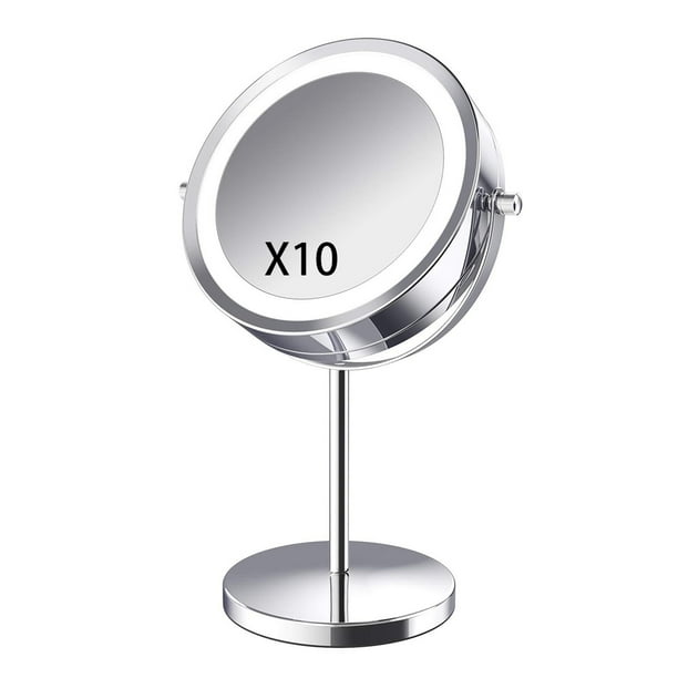 5x 10x Magnified Makeup Mirror Desktop Cosmetic Double Sided Led Vanity Com 5x 10x Magnified Makeup Mirror Desktop, Makeup Mirror Replacement Glass