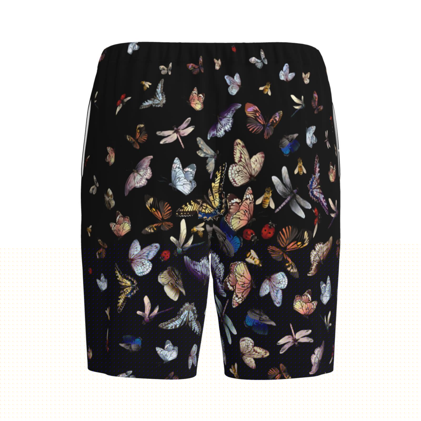 thumbnail image 2 of Lsque Butterfly1 Mens Sleep Pajama Shorts,Short Pajama Pants, Cotton Ultra-Soft Knit-X-Large, 2 of 9