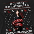 thumbnail image 2 of The Vampire Diaries All I Want for Christmas is Damon Salvatore Unisex Adult T Shirt, Black, 6X-Large, 2 of 6
