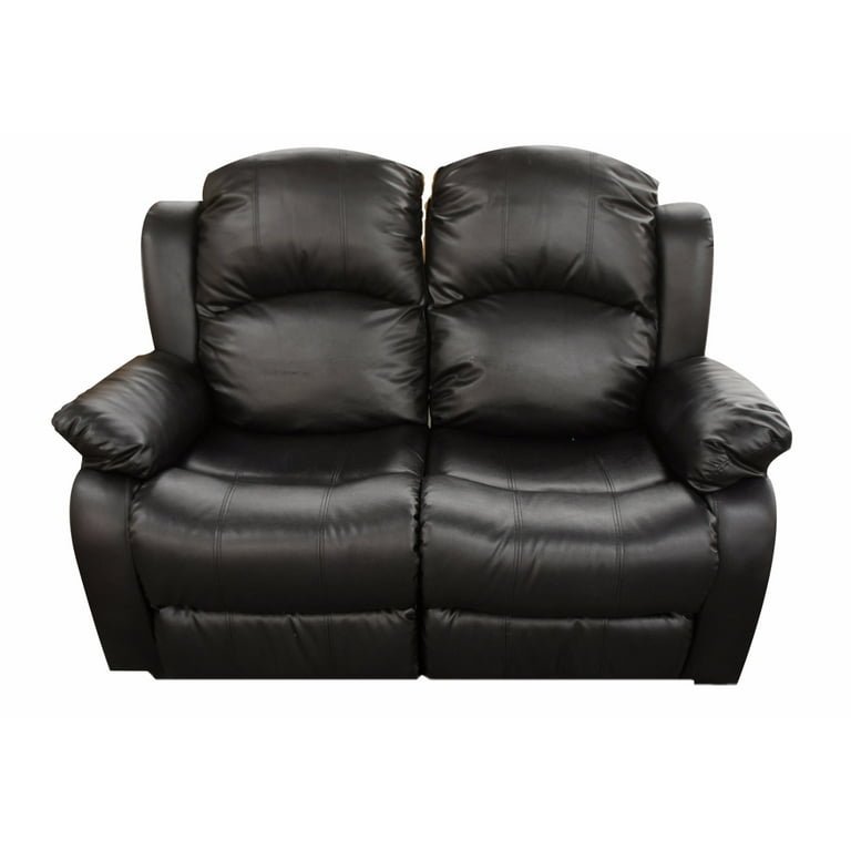 Classic 2 seat bonded leather double recliner loveseat deals
