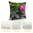 thumbnail image 4 of Orinice Flowers Bamboo Leaves Graphic Decorative Pillow Cover for Home, Couch, Living Room, Bed Sofa - Square Pillow Case 1PC 22x22in, 4 of 5