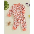 thumbnail image 2 of SUNSIOM  Infant Girls 2PCS Outfit Long Sleeve Floral Tops Drawstring Pants Sets Autumn Clothes, 2 of 8