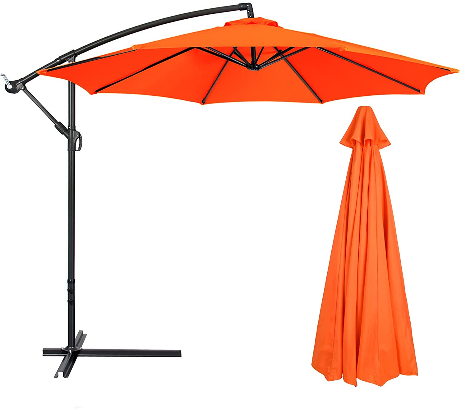 WUHNGD 10ft Patio Umbrella Replacement Canopy 6 Ribs Outdoor Umbrella