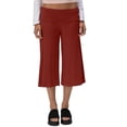 thumbnail image 2 of WHEANG Women's Summer Wide Leg Capri Pants - Casual High Waist Cropped Trousers Lightweight Breathable Lounge Pants Daily Beach Travel Summer Capri Pants Size 3XL Red Summer Sales Under $8, 2 of 5