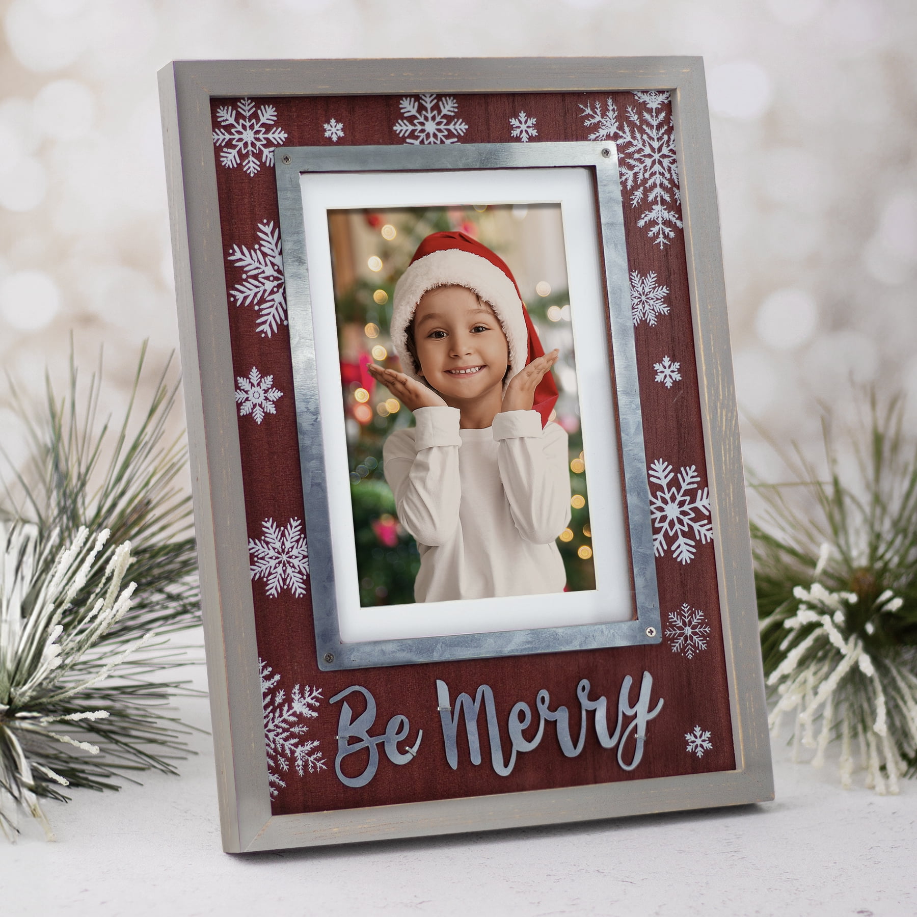 Fine Photo Gifts Be Merry Christmas 4x6 or 5x7 Wood Picture Frame