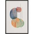 thumbnail image 3 of PixonSign Framed Canvas Print Wall Art Orange, Blue, Green Watercolor Squares Abstract Shapes Illustrations Minimalism Chic Relax/Calm Multicolor Warm for Living Room, Bedroom, Office - 24"x36" Black, 3 of 5