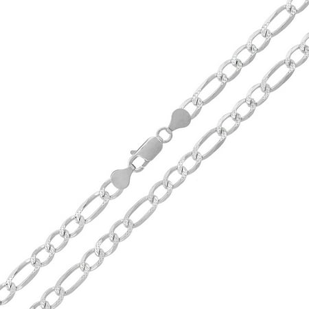 5mm Rolo Link Sterling Silver Italian 5mm Figaro Link Diamond-Cut ITProLux Solid 925 Necklace Chain 18