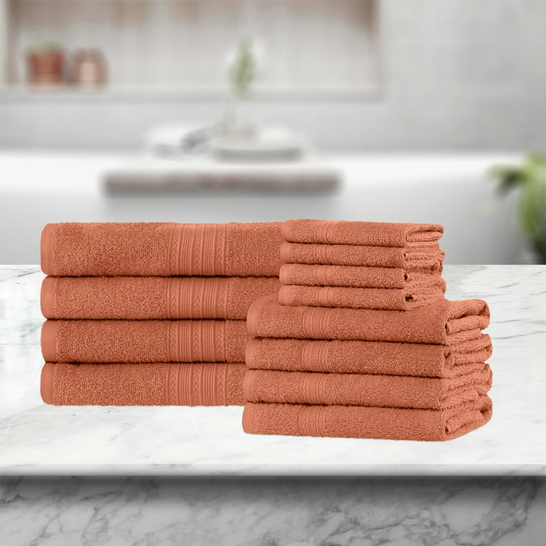 Superior Eco Friendly Cotton Solid 12 Piece Copper Towel Set Walmart