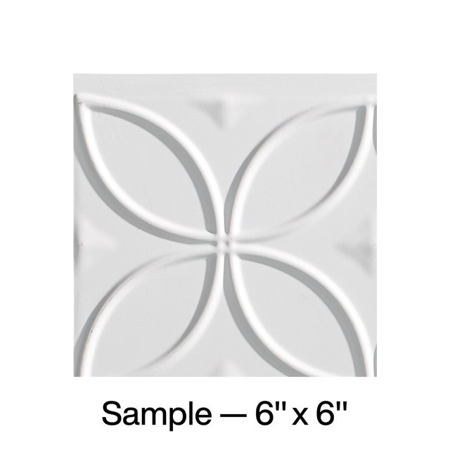 FASÄDE Rings Decorative Vinyl Backsplash Panel in Matte White (6X6 Inch Sample)
