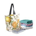 thumbnail image 2 of FORMRS Womens Canvas Tote Bag with Zipper Inner Pocket Shoulder Handbag, Oranges Watercolor, 2 of 7