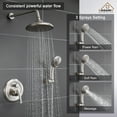 thumbnail image 4 of Boyel Living 8.3" Shower Faucet Set Wall-Mounted Rain Shower Faucet with Pressure Balanced Valve with Bathtub Spout锛孊rushed Nickle, 4 of 11