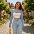thumbnail image 2 of Women’s Cropped Knit Shrug Top Lightweight Bell Sleeve Summer Cover-Up, Soft Breathable Cropped Cardigan Shrug for Casual & Beach, Cropped Shrug Women, 2 of 11
