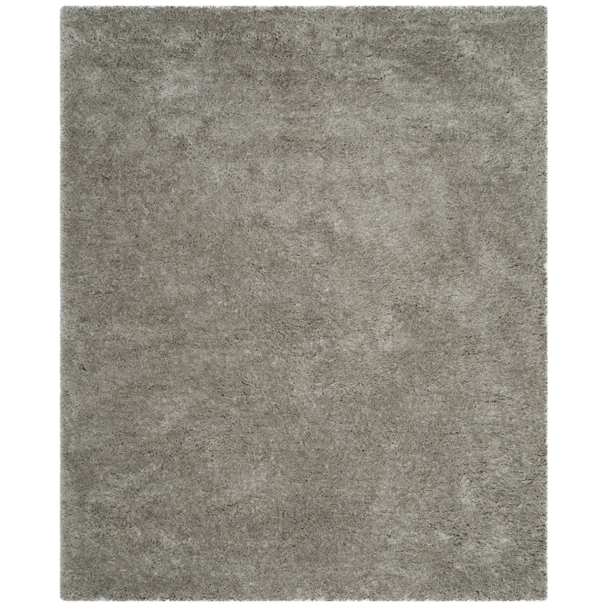 SAFAVIEH Express Juan Solid Plush Polyester Shag Area Rug, Silver, 3' x 5'