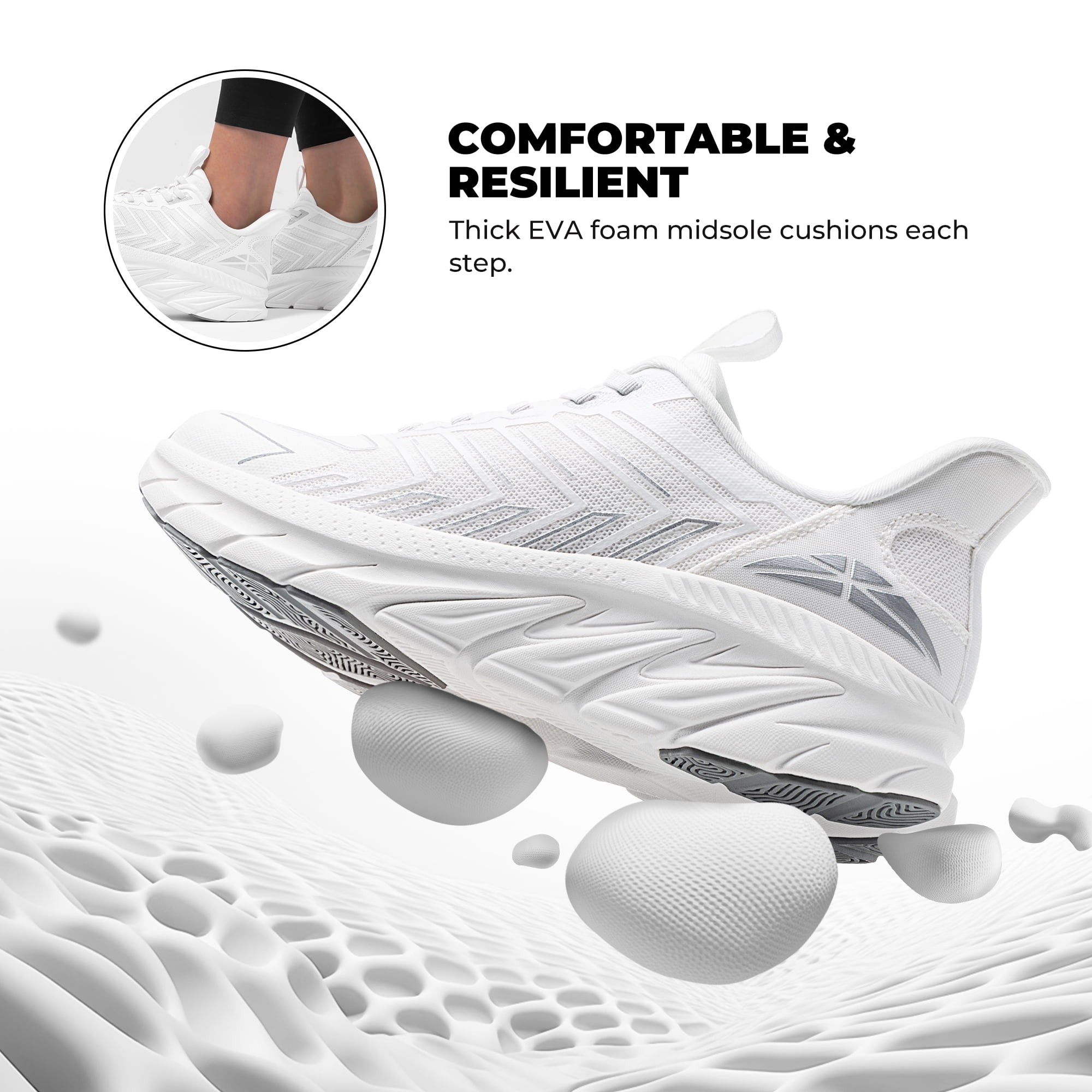 ALLSWIFIT Women’s Slip-On Walking & Running Shoes – Comfortable, Breathable, Non-Slip Tennis Sneakers for Gym, Workout, Cross-Training, and Casual Wear
