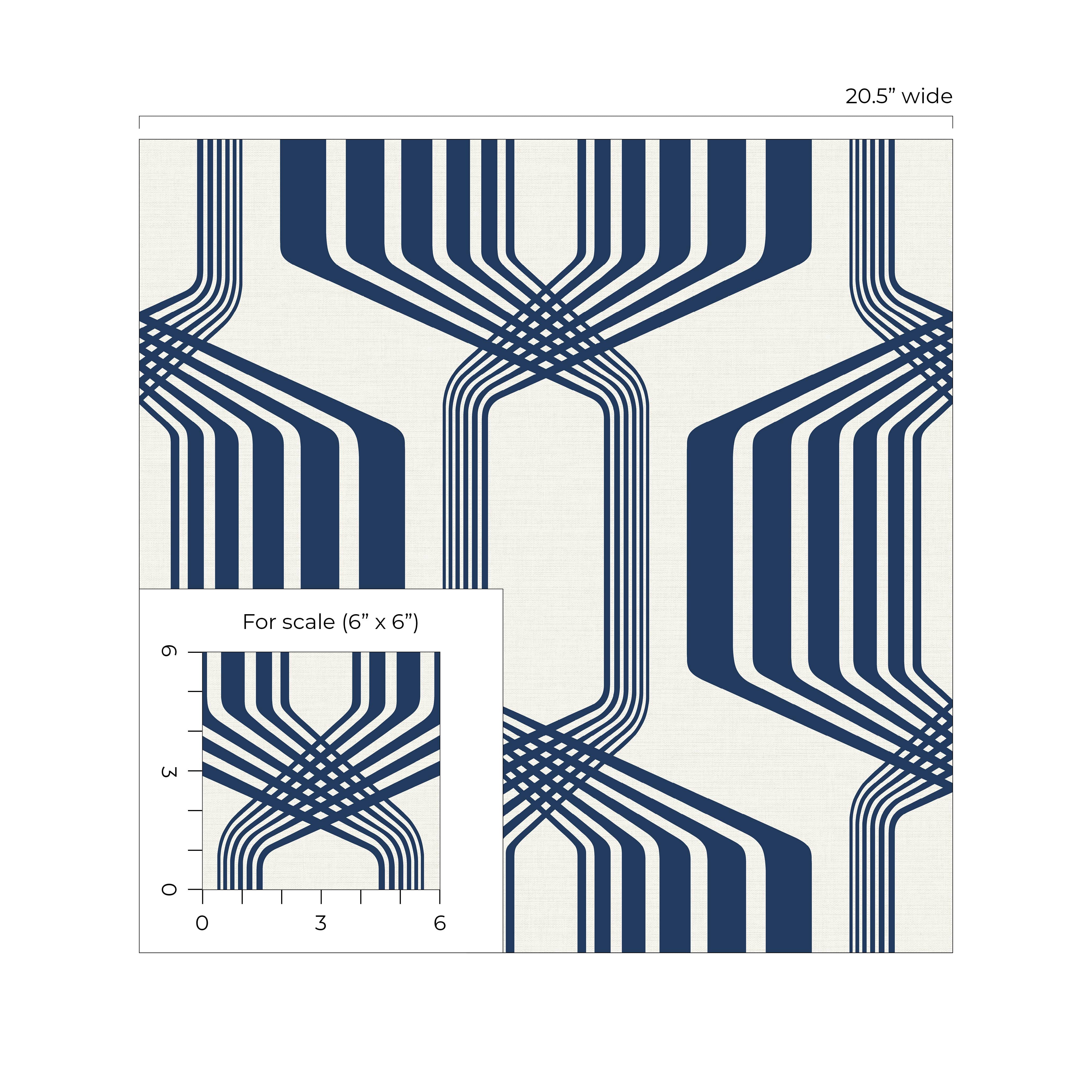 NextWall Blue Sapphire Striped Geo Peel and Stick Wallpaper