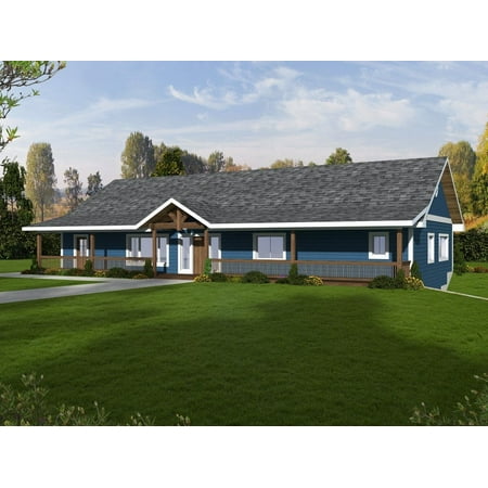 001-2247: ICF Ranch 3 Bed, 3 Bath Luxury Home Plan, 3732 Sq Ft: Full Blueprints with License to Build by Home Plan Marketplace - Lesuto