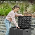 thumbnail image 2 of Outdoor Storage Box, 31 Gallon Deck Box, Waterproof Resin Storage Bin for Patio Cushions, Gardening Tools, Accessories, Lockable, UV Resistant, Black, 2 of 5