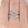 thumbnail image 5 of Newshe Wedding Bands for Women Crown Double Ring Enhancer for Engagement Rings 925 Sterling Silver Cubic Zirconia Size 7, 5 of 10