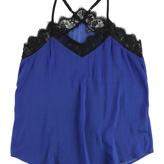 P.J. Salvage Womens Lace Pajama Sleep Cami Tank Top, Blue, Small