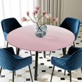 thumbnail image 5 of Elastic Fitted Round Tablecloth, Pink White Ombre Waterproof Stretch Table Cover for 45"-54" Tables, Pink Gradient Color Modern Abstract Art Washable Outdoor Tablecloths for Patio, Picnic, Camping, 5 of 9