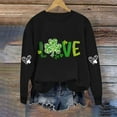 thumbnail image 3 of Uootdi St. Patrick's Day Sweatshirt for Women Crewneck Cute Shamrock Graphic Long Sleeve Shirts for Women Lucky Leaf Irish Shamrock Pullover Shirts Tops Gift, 3 of 4