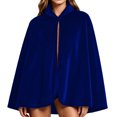 thumbnail image 2 of ZACPNCV Unisex Velvet Short Cape Cloak Soft Thermal Lapeled Single Button Velour Poncho Shawl Formal Outer Cape for Wedding, Party Blue, 2 of 7