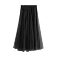 thumbnail image 3 of Lnzyyephy Women Mesh Skirt Solid Multilayer Pleated High Waist Lace Long Tulle Skirts for Wedding Party, 3 of 3