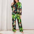 thumbnail image 2 of Balery St. Patrick's Day USA Flag Conjunto de Pijama con Estampado para Mujer, Conjunto de Dos Piezas con Manga Larga, Ropa de Dormir Suave con Bolsillos, Pijamas Cómodos-Medium, 2 of 7