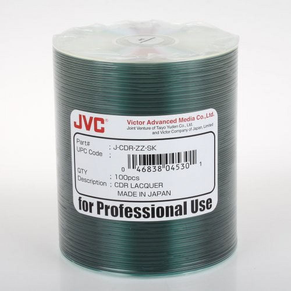 JVC 52X CD-R Silver Lacquer Media Tape Wrap - 100 Pack