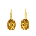 thumbnail image 2 of MauliJewels Earrings for Women 3.40 Carat 9x7MM Oval Citrine Leverback Earrings Carat 14K Yellow Gold 4-prong, 2 of 5