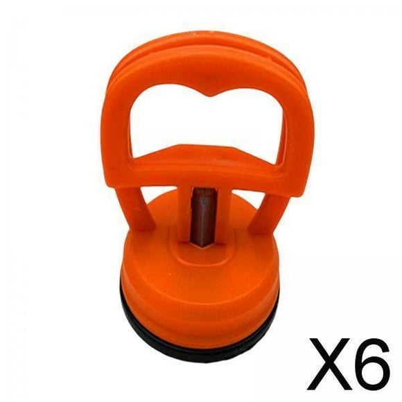 DYNWAVECA 6xSuction Cup Dent Puller Powerful Handle Lifter for Car Body Dent Mirror Orange OPP Bag