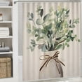 thumbnail image 5 of FUMJ Bathroom Shower Curtain, Spring Summer Leaf Watercolor Eucalyptus Leaves Sage Green Farmhouse, Multiple Sizes White, 5 of 6