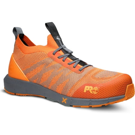 

Timberland PRO Radius Knit Men s Orange/Grey Comp Toe EH Slip On Work Shoe (8.0 W)