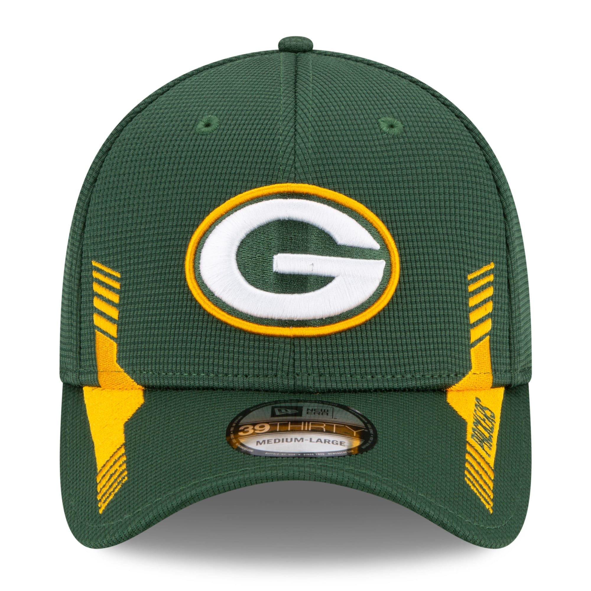 New Era Men's Green/Black Green Bay Packers 2021 NFL Sideline Road 39THIRTY Flex Hat