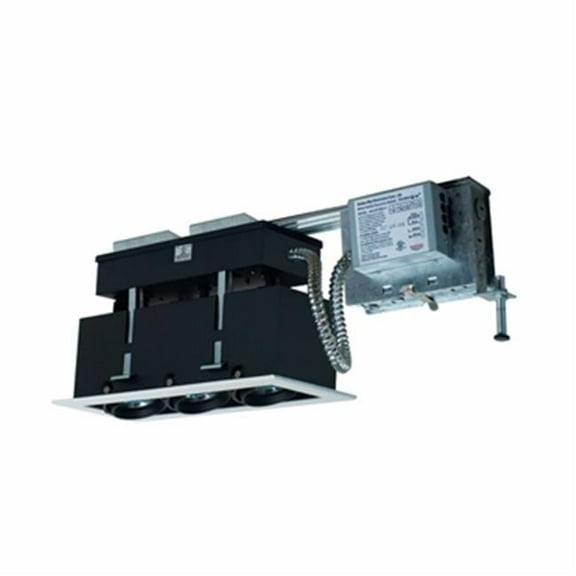 39W 3 Light Linear Remodel Metal Halide with 120V Electronic Ballast, White Trim with Black Interior