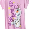 thumbnail image 2 of Disney Frozen Olaf "Summer" Little Girls Pink T-Shirt (Small 4), 2 of 2