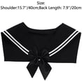 thumbnail image 5 of Oyolan Chemise d'Uniforme pour Femmes Col Marin Haut Faux Col Châle Wraps pour Chandail Chemise Robe Noir Taille Unique, 5 of 5