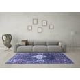 thumbnail image 3 of Ahgly Company Indoor Square Persian Blue Traditional Area Rugs, 4' Square, 3 of 4