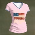 thumbnail image 4 of Iaqnaocc 4th Of July Womens Tops Independence Day V Neck Short Sleeve 250 Anniversary Usa Flag Patriotic We The People 250th Anniversary Flag Tee Shirts Usa Flag Freedom T Shirts for Women Pink S, 4 of 4