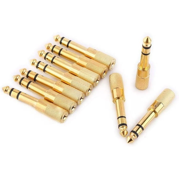 10 Pcs Adaptateur Convertisseur Audio Stéréo Micro Jack 6.5mm 1/4 Pouce Mâle à 3.5mm 1/8 Pouce Femelle pour Écouteurs