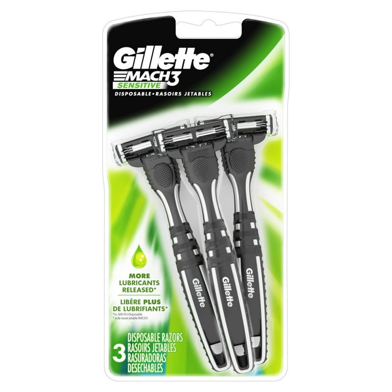 Gillette Mach3 Sensitive 3ct Disposable Razor with Pivoting Head