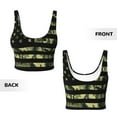 thumbnail image 5 of Haiem American Flag Camo Pattern Womens Sports Bra - U Neck Padded Low Impact Yoga Bra Workout Crop Top Gym Moisture-Wicking Workout Vest -Large, 5 of 9